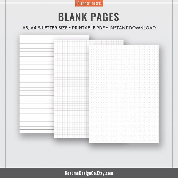 blank pages dot grid paper grid paper lined paper etsy