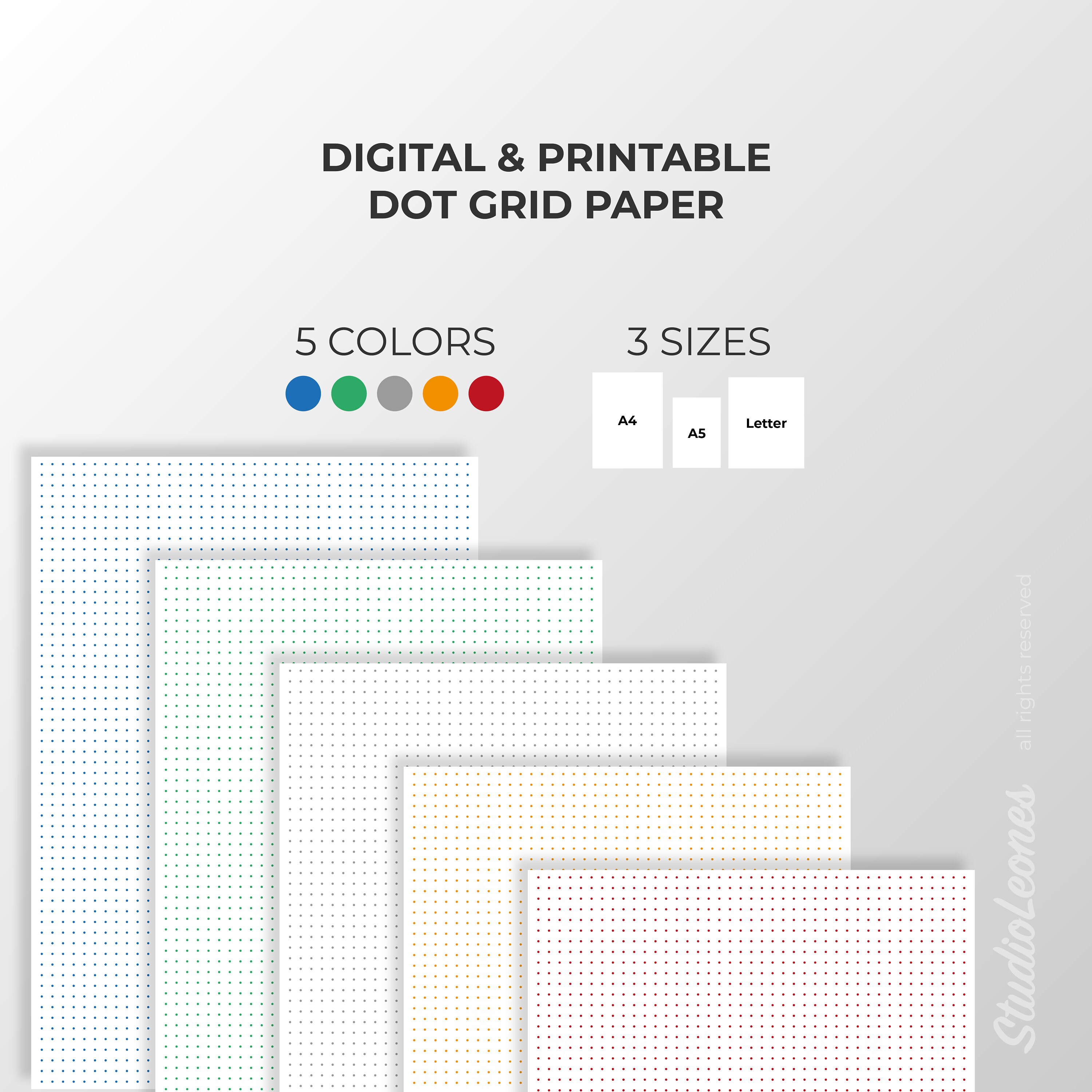 colored dot grid paper printable a4 a5 letter notebook etsy