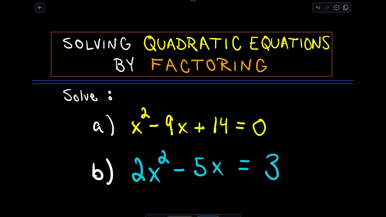 Solving Quadratic Equations By