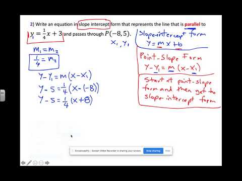 Slope Intercept Form Of A Parallel Line