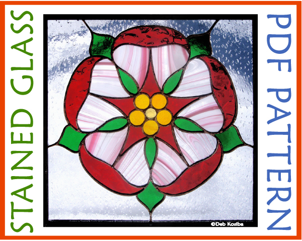 English Rose Stained Glass Pattern