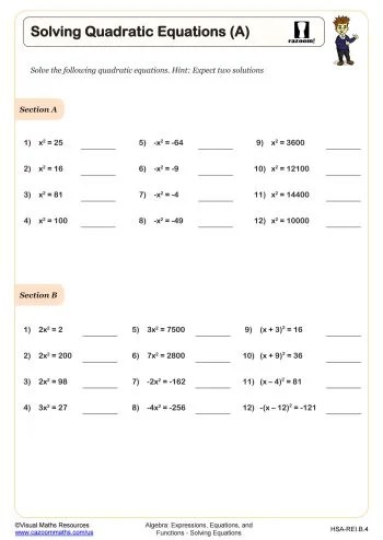 Solving Quadratic Equations B By