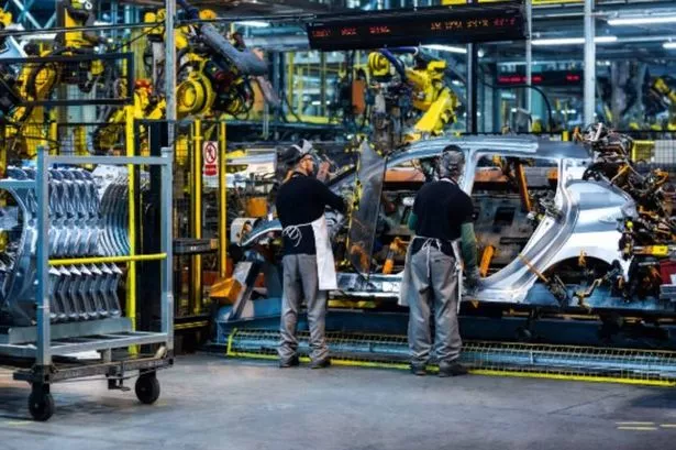 A Nissan Leaf being manufactured at the company's Sunderland plant