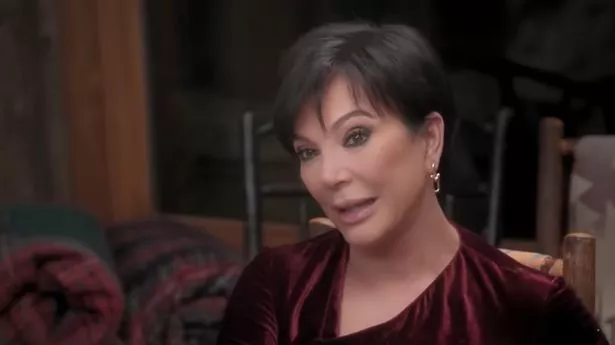 Kris Jenner during a meal with her family on the Kardashians.