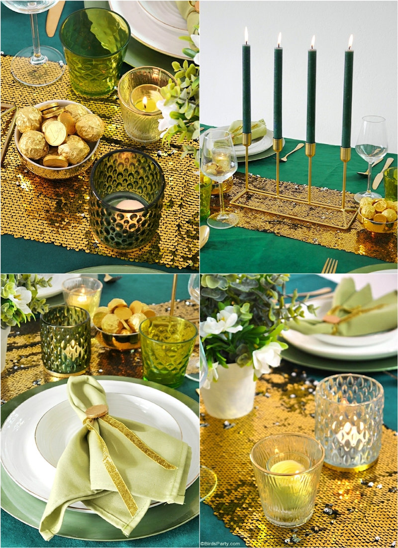 Green and Gold Saint Patrick's Day Tablescape 🍀 Party Ideas Party