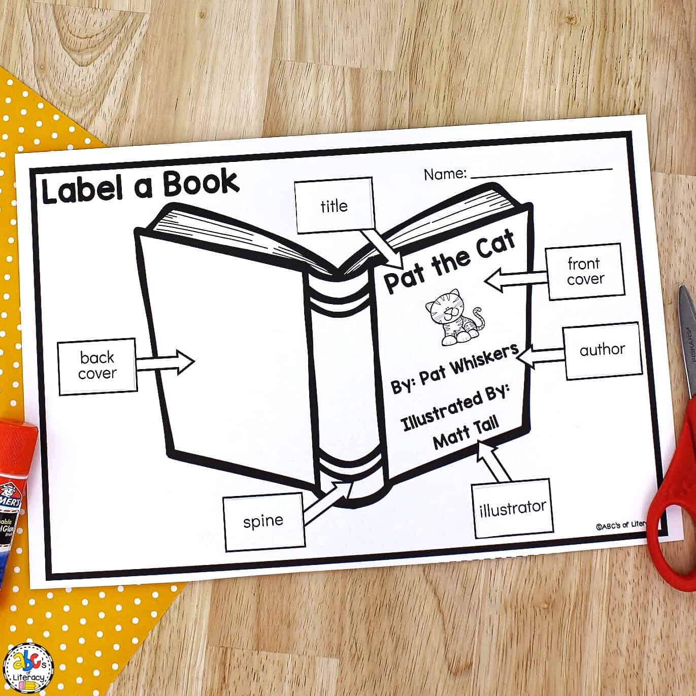 Parts of a Book Poster & Worksheet (Free Printables) With Regard To Parts Of A Book Worksheet