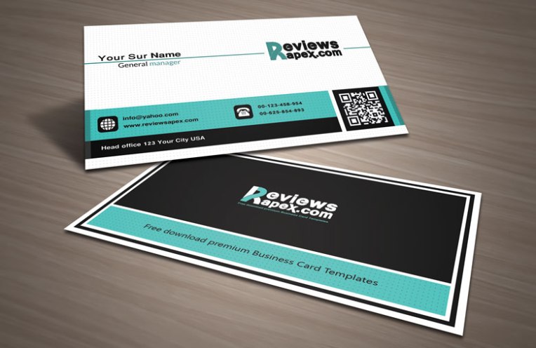 Black & White Business Card with QR Code Template