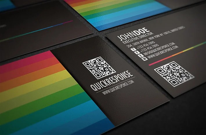 Cool Business Card Template with QR Code