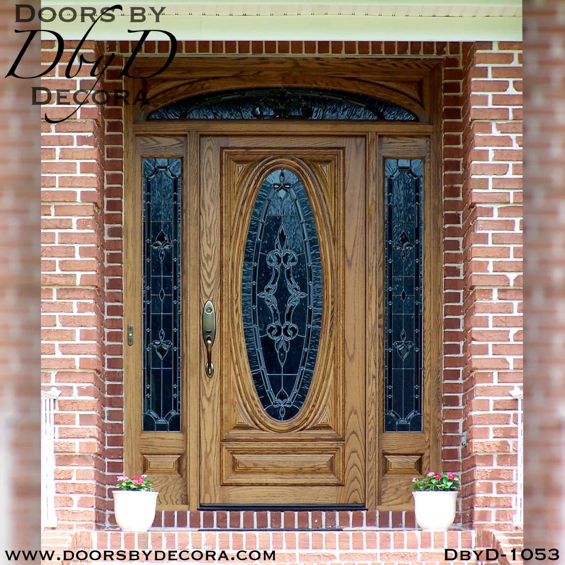 Custom Leaded Glass Oak Front Door Wood Entry Doors by Decora