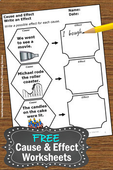 FREE Cause and Effect Activities for First Grade Second Grade Special