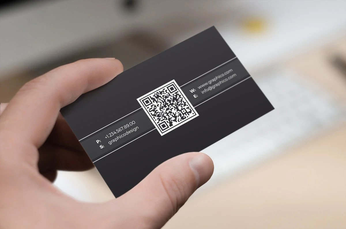 Simple QR Code Business Card Design Template Etsy UK