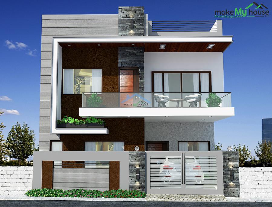 26 By 50 House Plan Front Elevation Drawing by Make My House