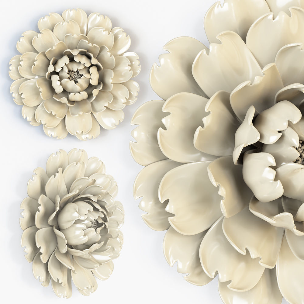 Ivory Large Flower Wall Decor 3D model MAX OBJ FBX STL