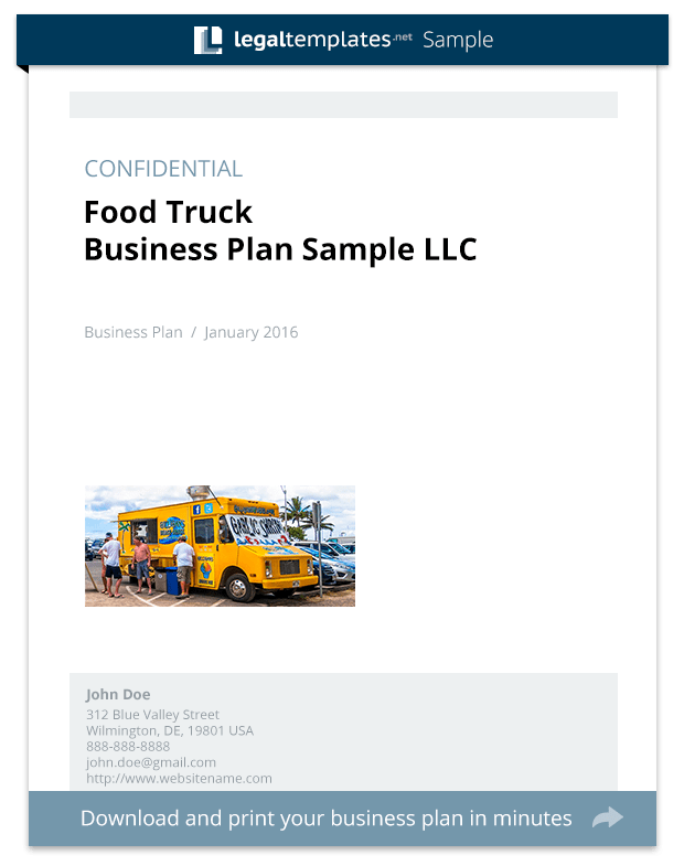 Food Truck Business Plan Sample Legal Templates