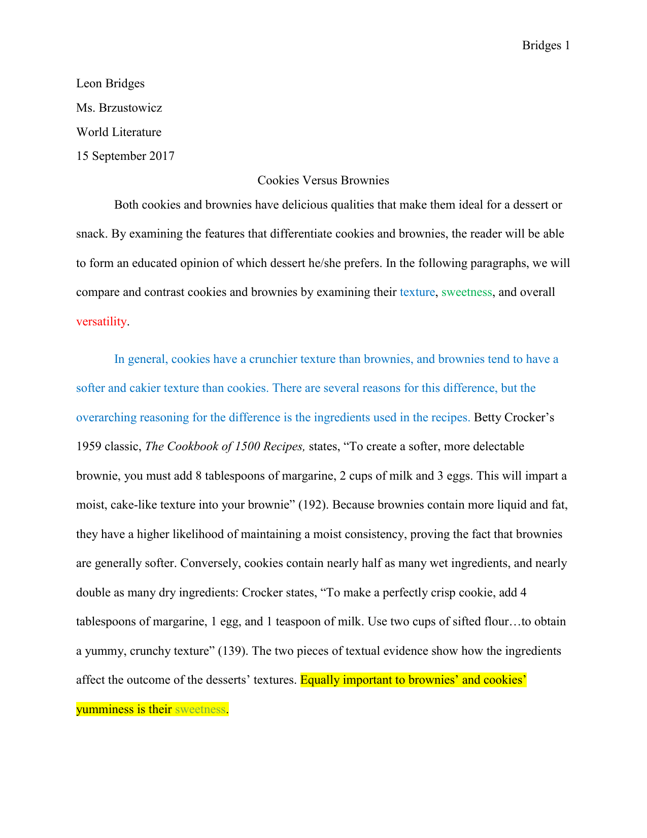 10th Grade Sample Essay