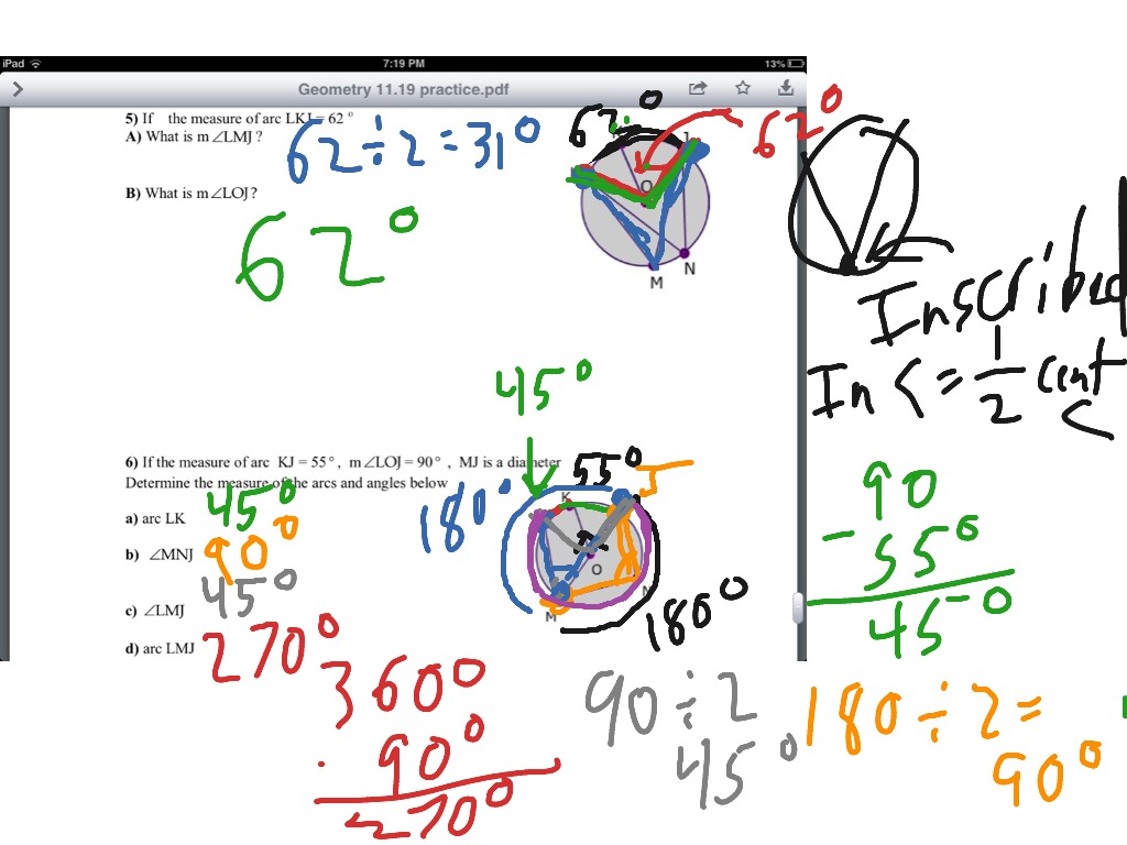 Arcs And Angles Worksheet - Printable Sheet Education