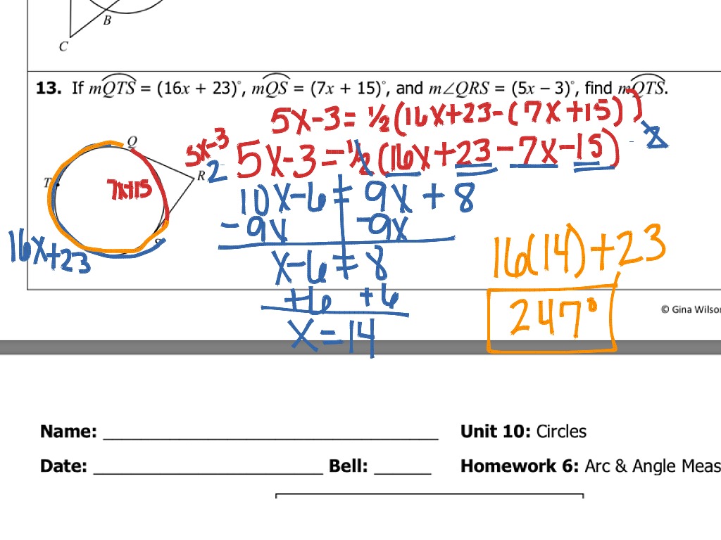 Arcs angles and algebra | Math | ShowMe