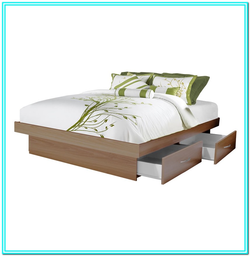 Queen Platform Bed With Drawers And Headboard