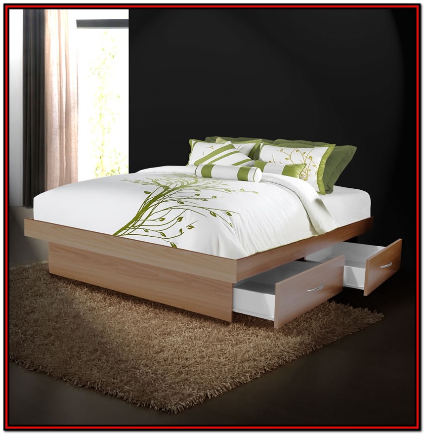 Queen Platform Bed With Storage Drawers