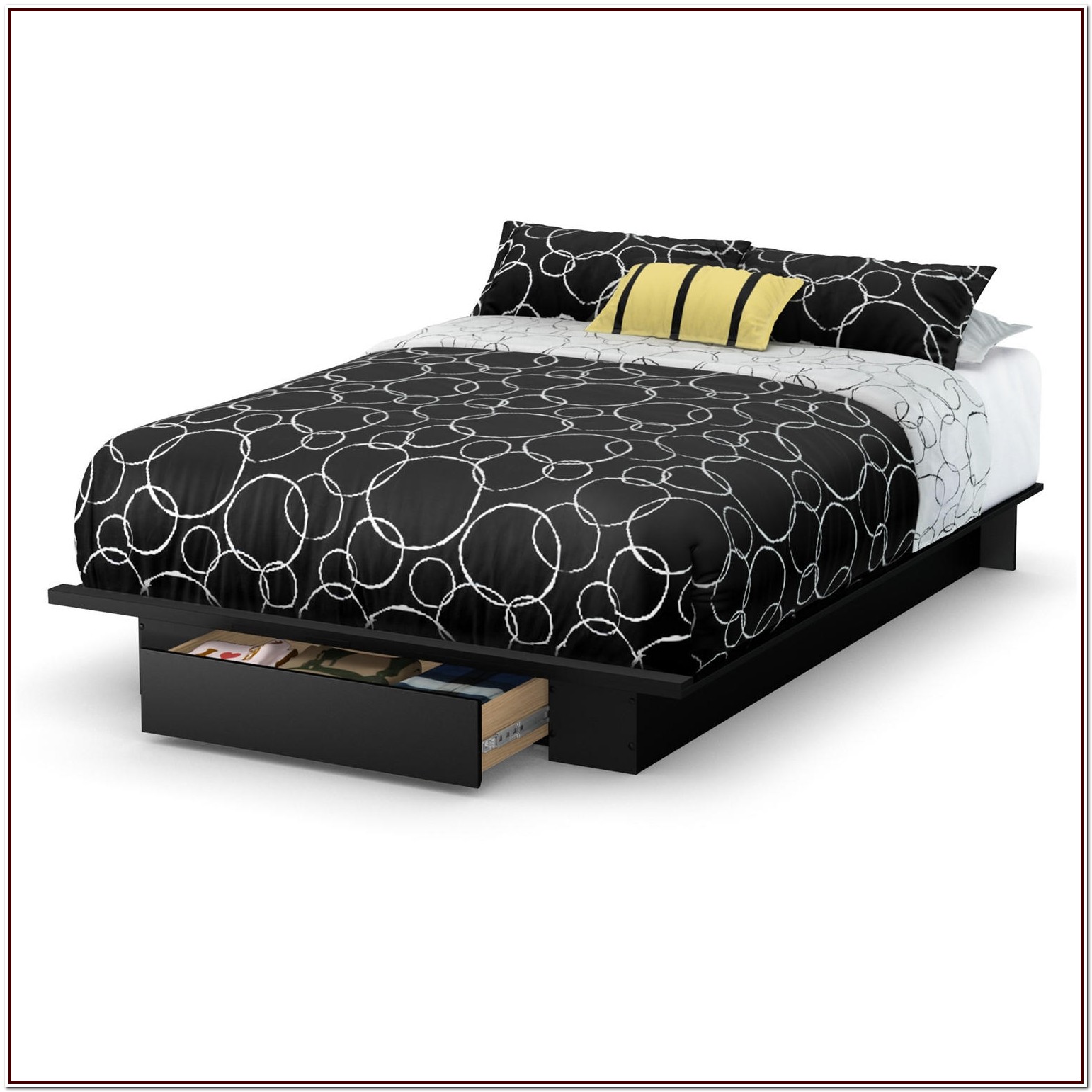 Queen Size Platform Bed Frame With Storage