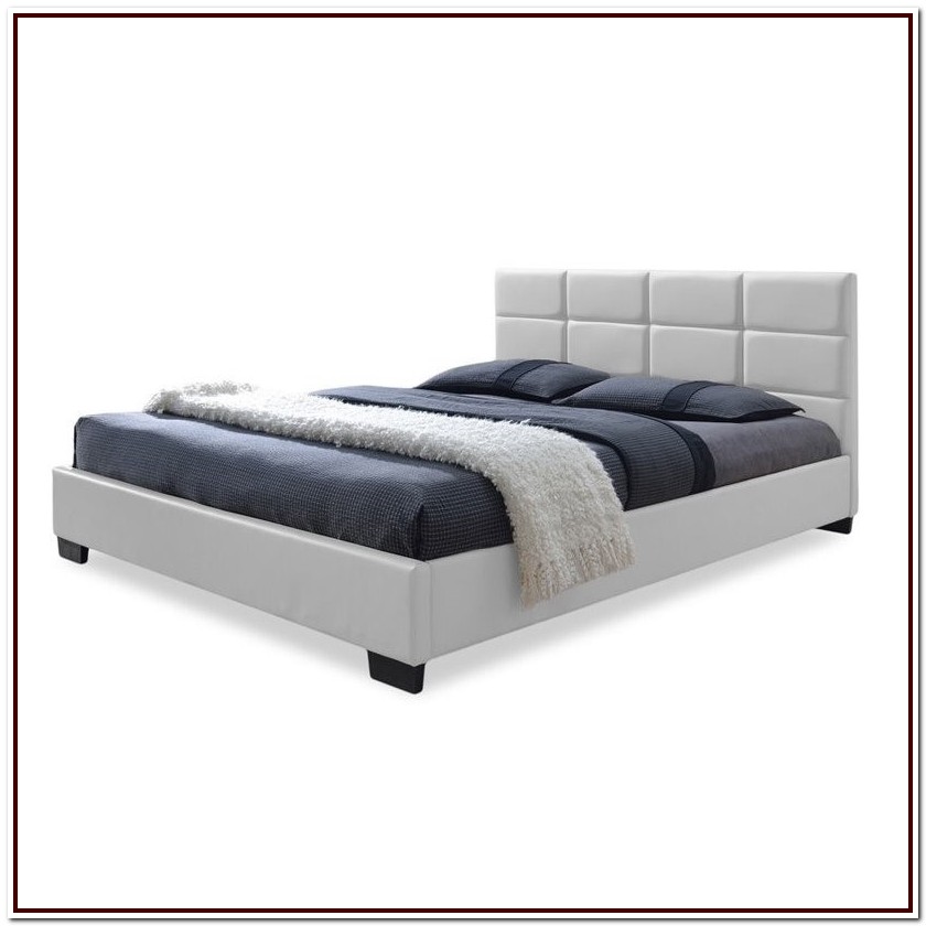 Upholstered Platform Bed Queen White