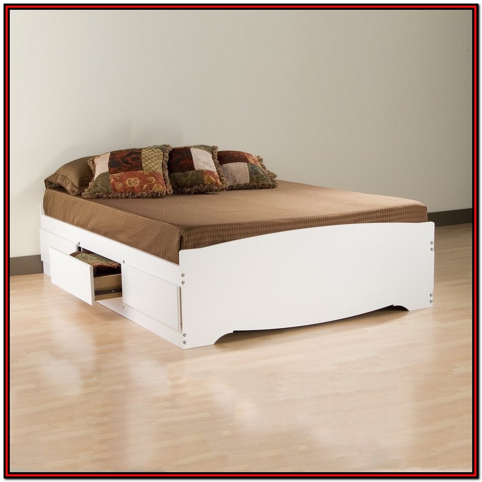 White Queen's Platform Storage Bed With 6 Drawers