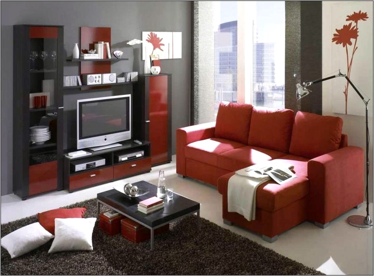 Black And White And Red Living Room