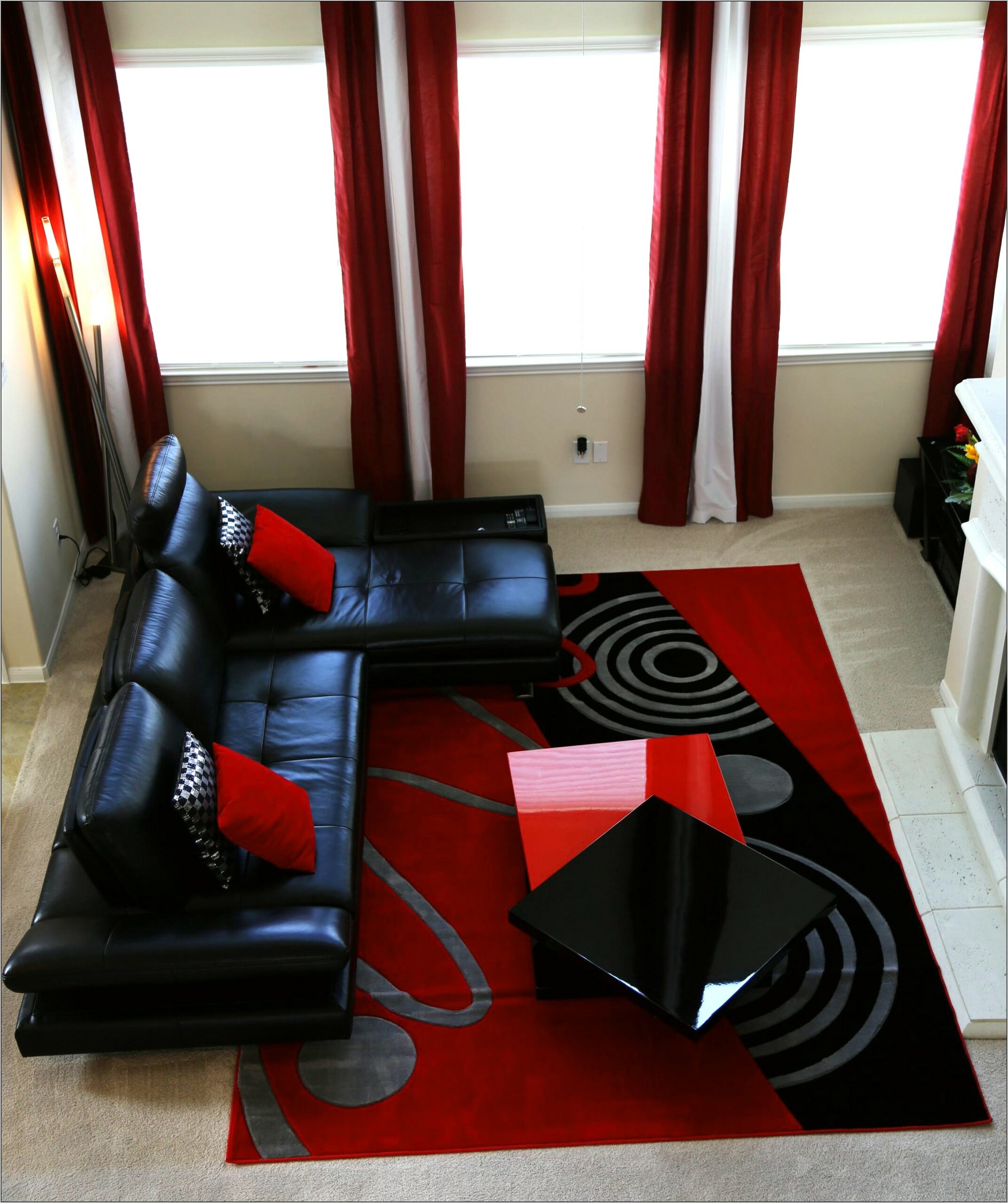 Black Red White Living Room