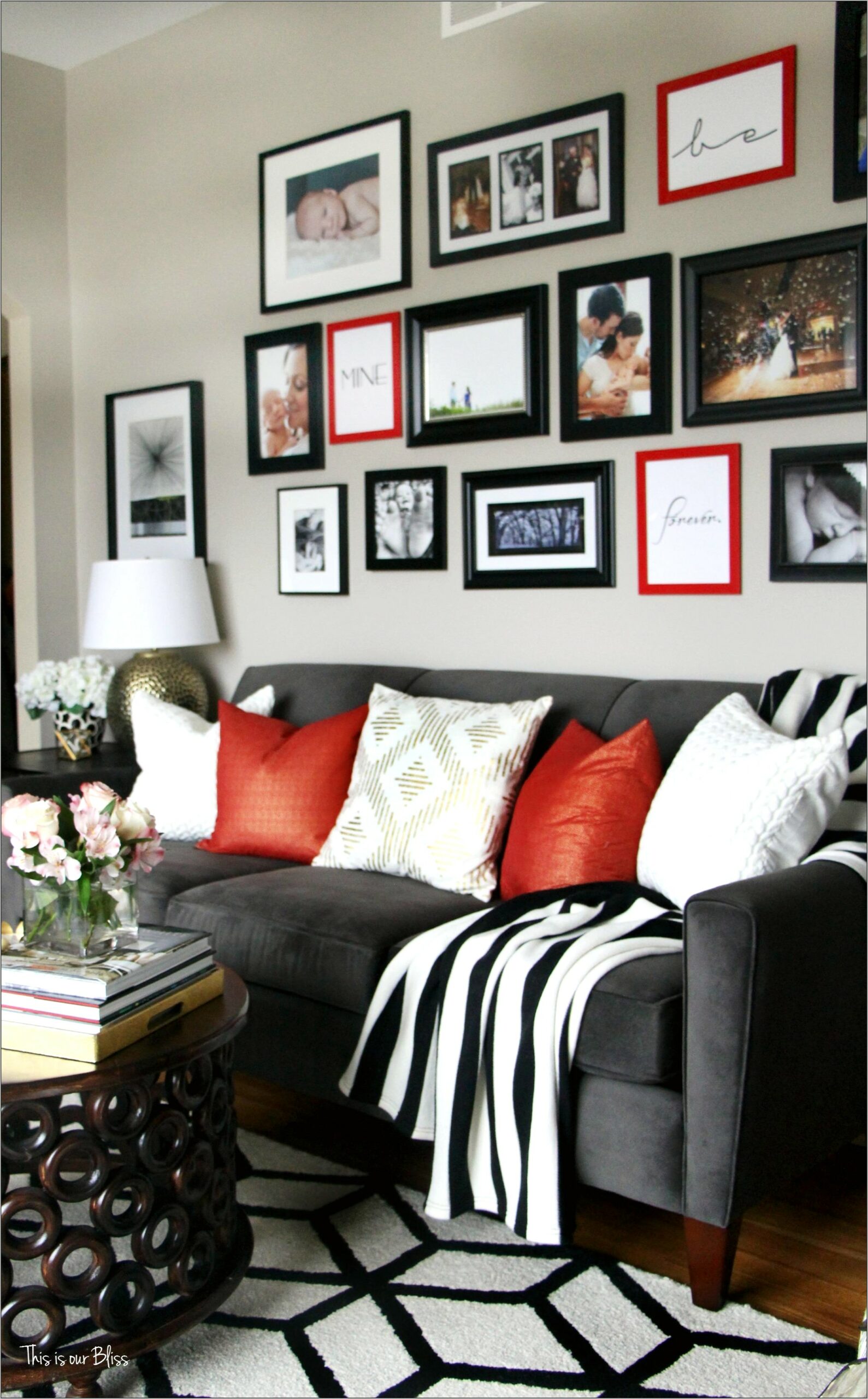 Black White Red Living Room