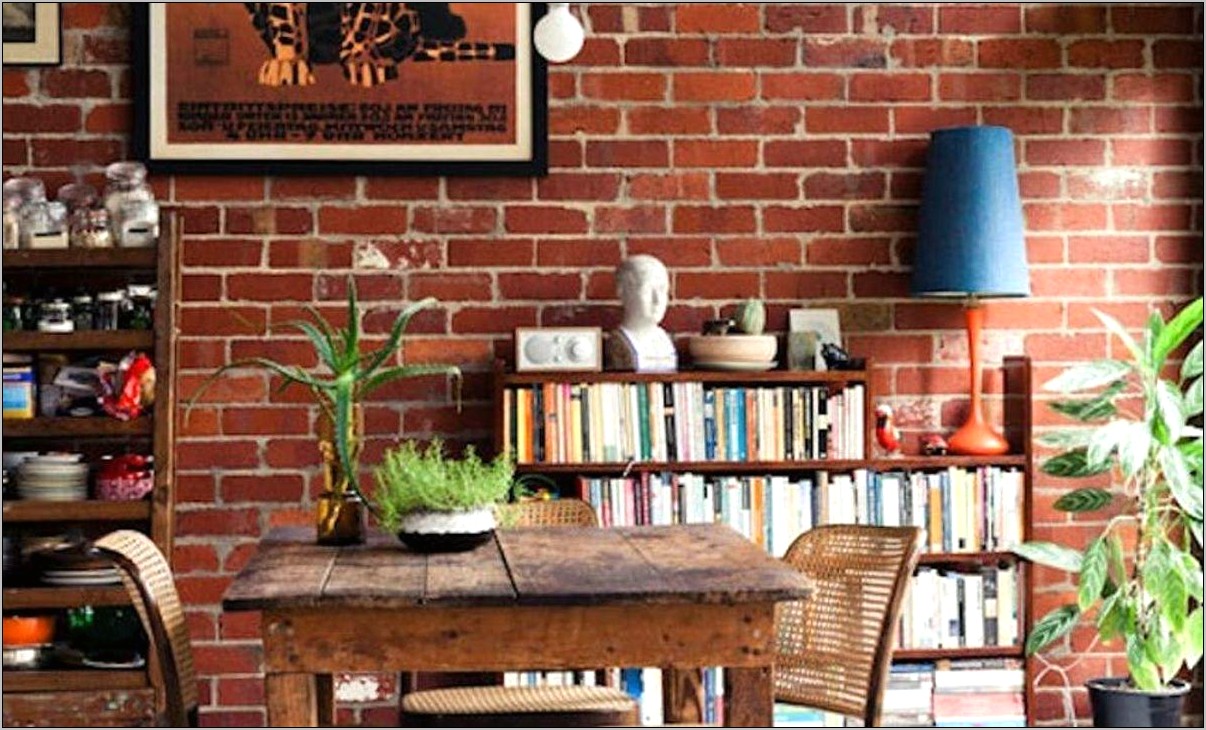 Exposed Brick Wall Living Room