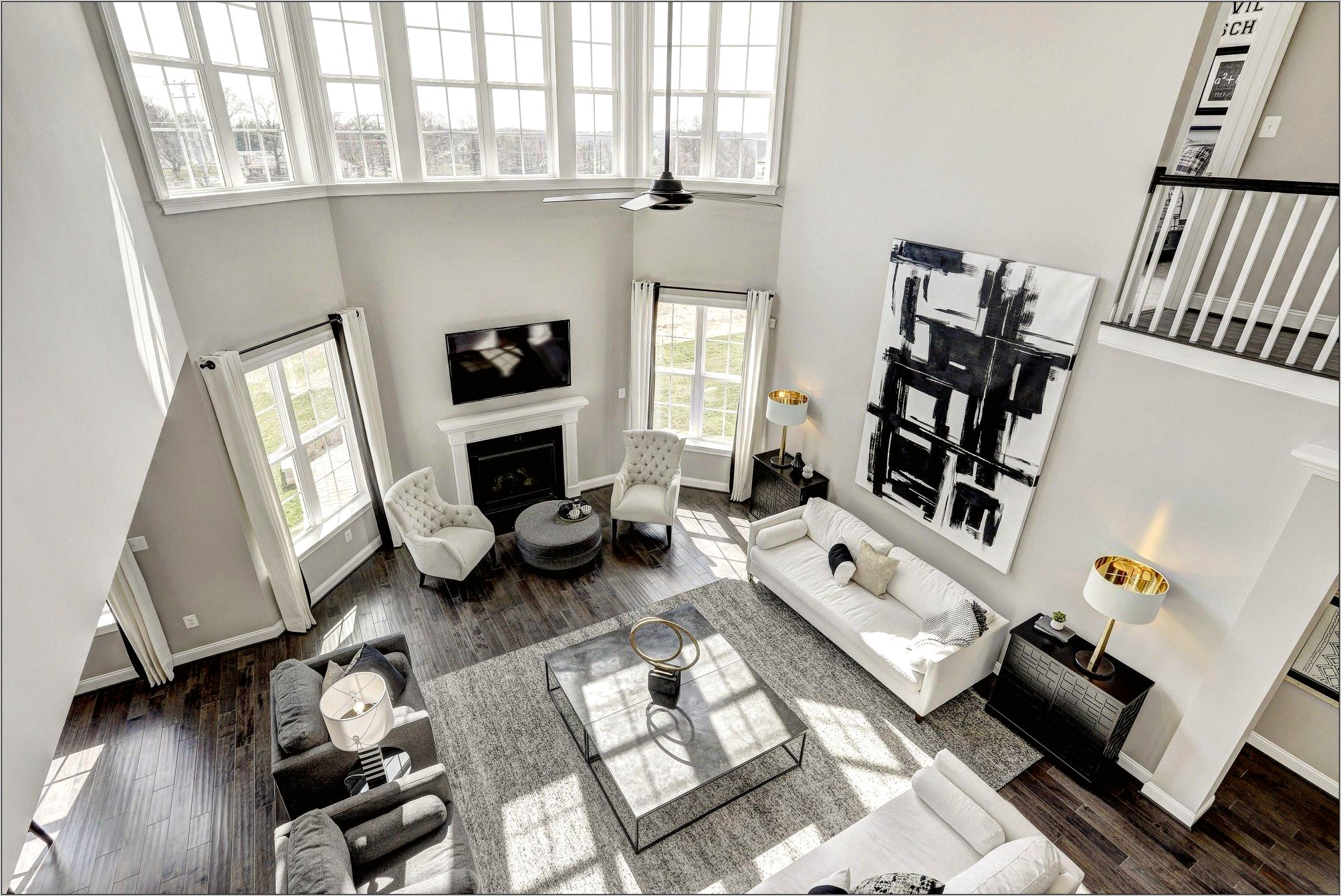 Living Room White And Black