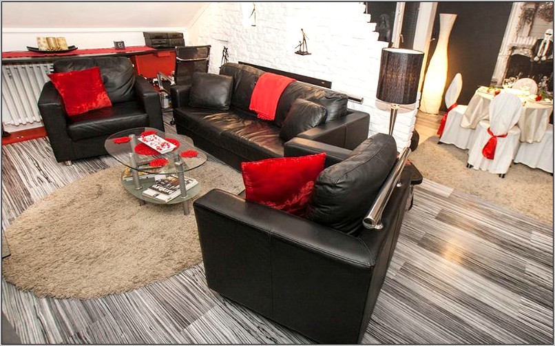 Red Black And White Living Room