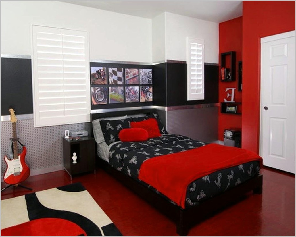 Red Black White Living Room