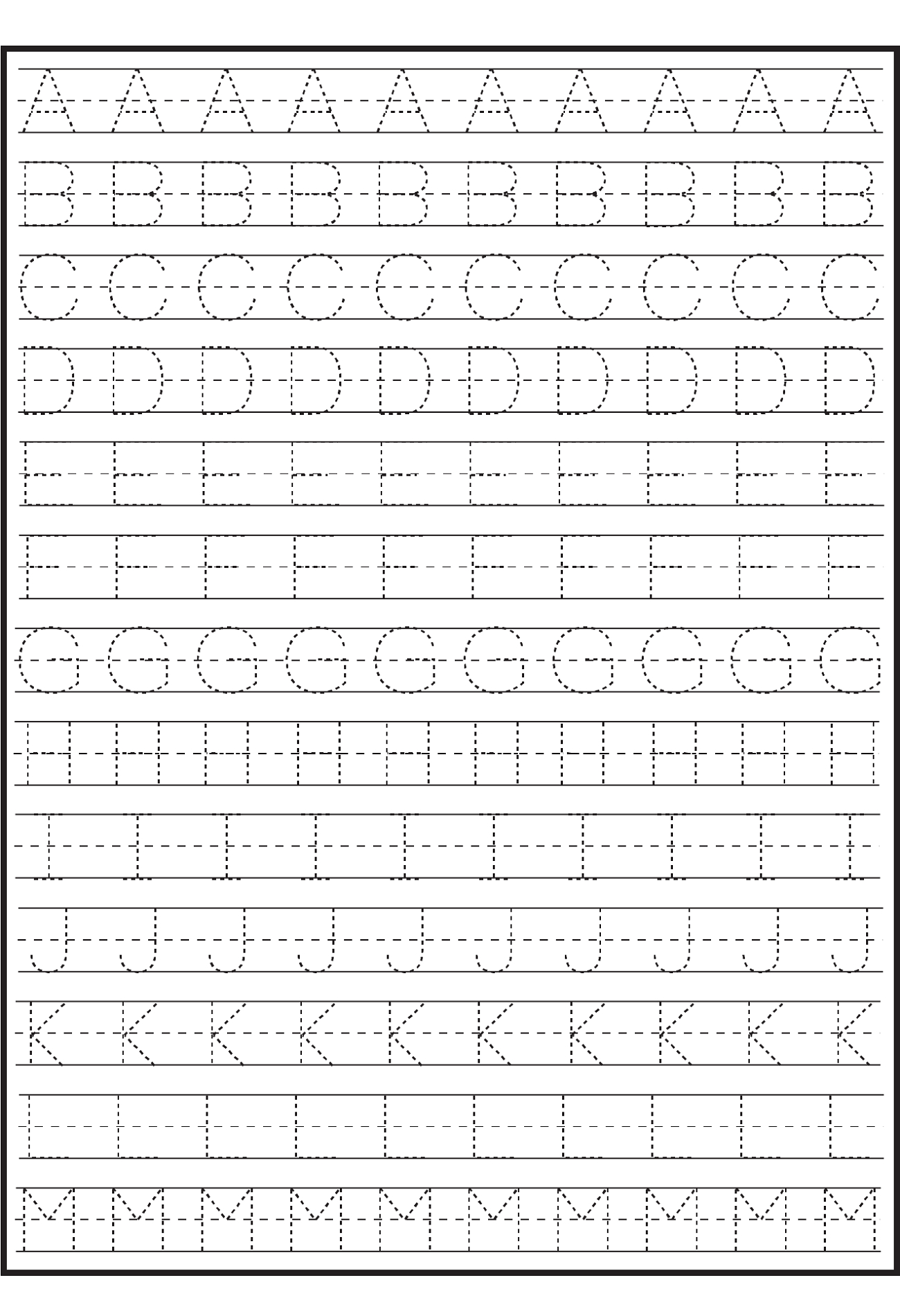 Tracing Letters Template - TracingLettersWorksheets.com