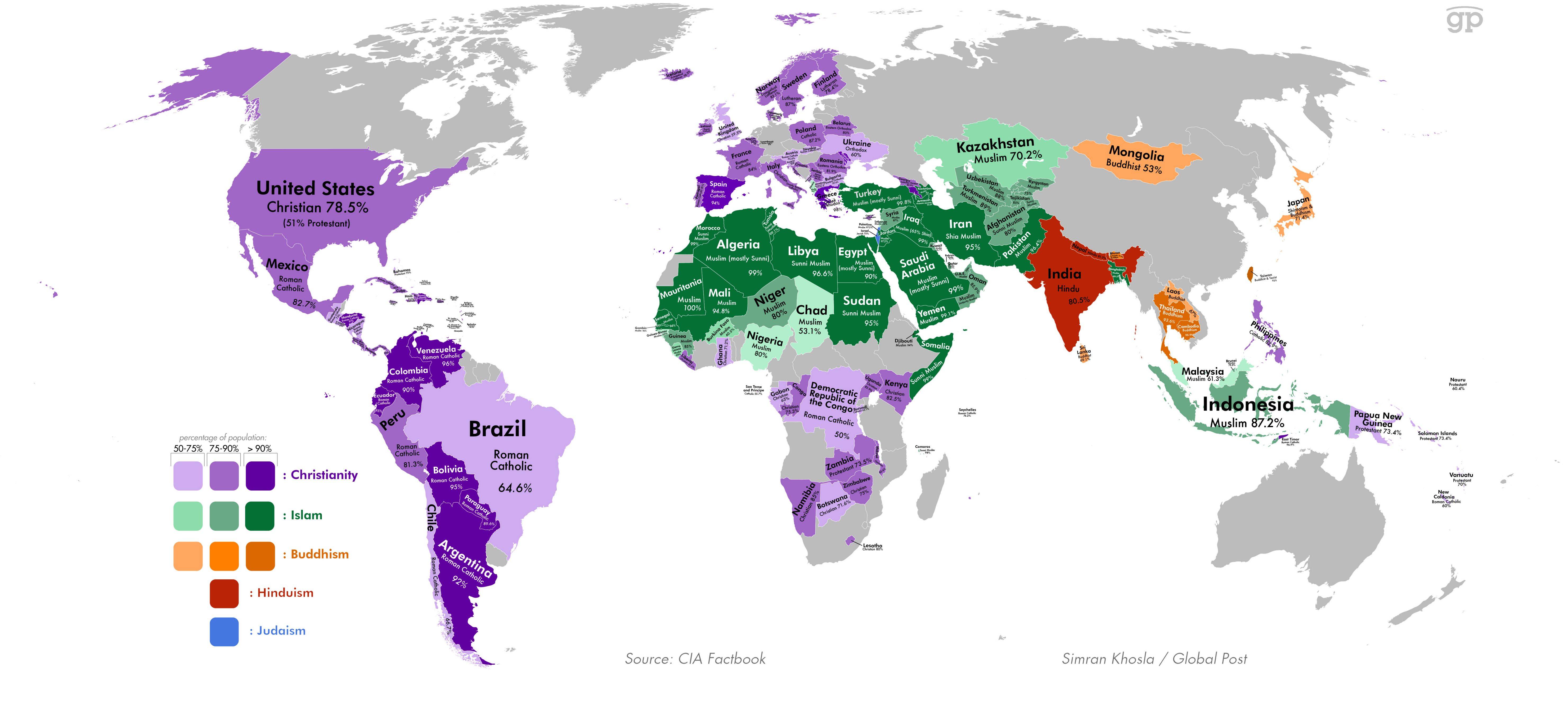 World Map of Religions | George G. Coe