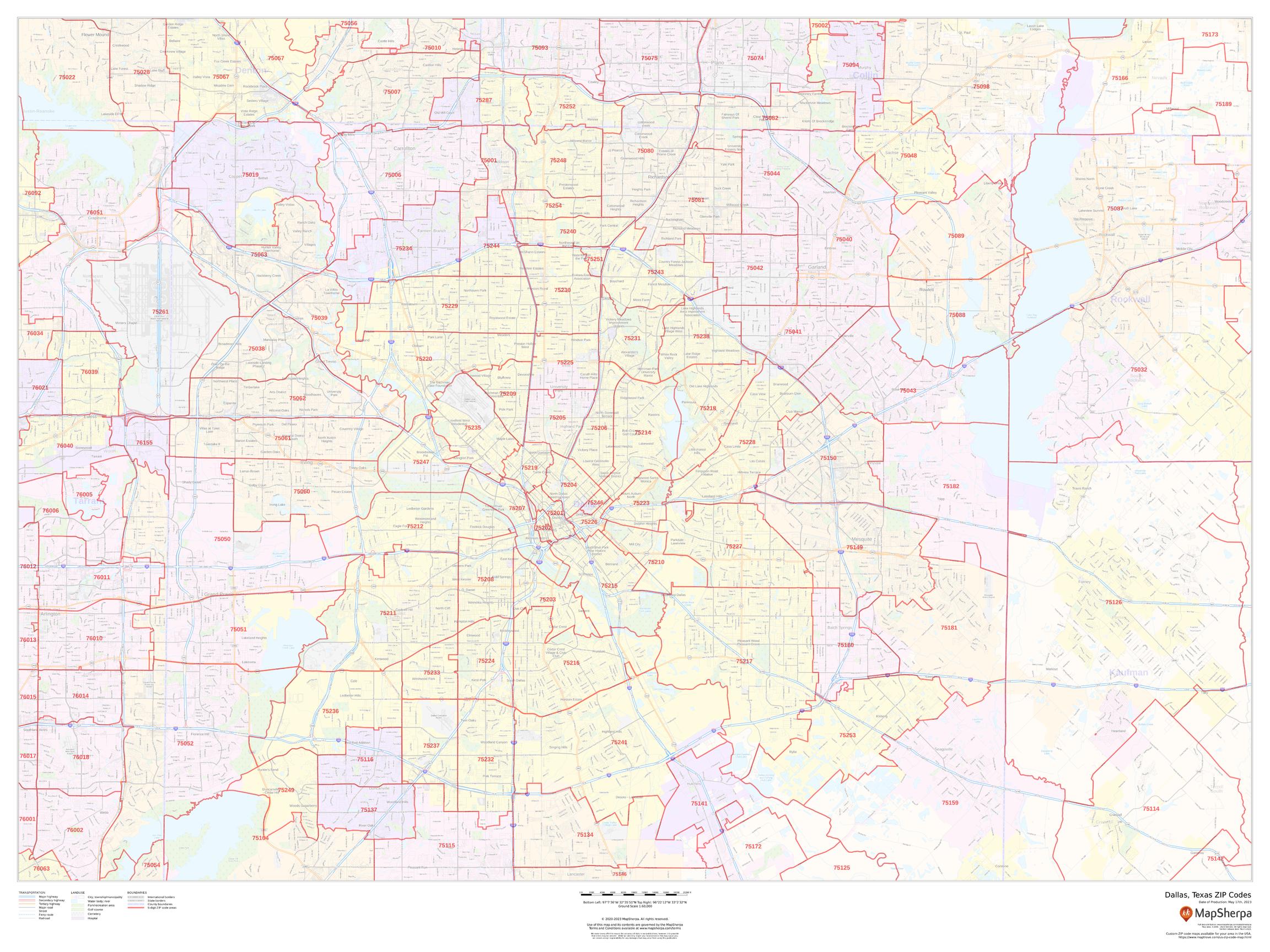 Dallas Map Zip Codes Dallas TX Zip Code Map