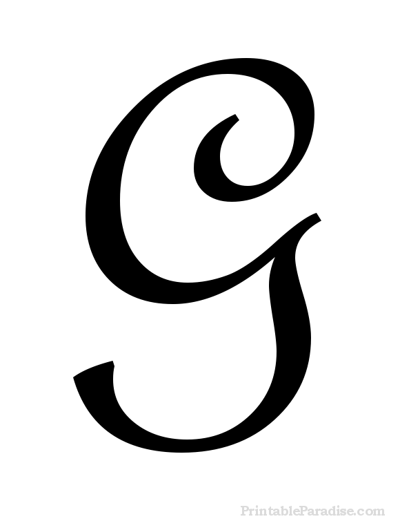 Printable Cursive Letter G Print Letter G in Cursive Writing