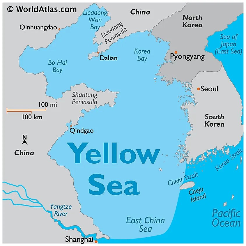 Yellow Sea On World Map Yellow Sea WorldAtlas