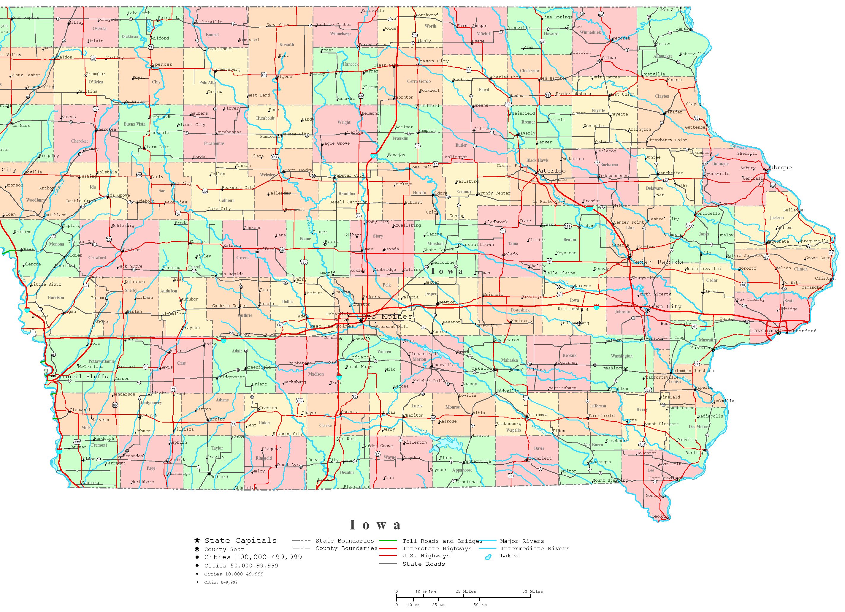 Iowa County Map With Roads Iowa Map With Counties And Cities Verjaardag Vrouw 2020