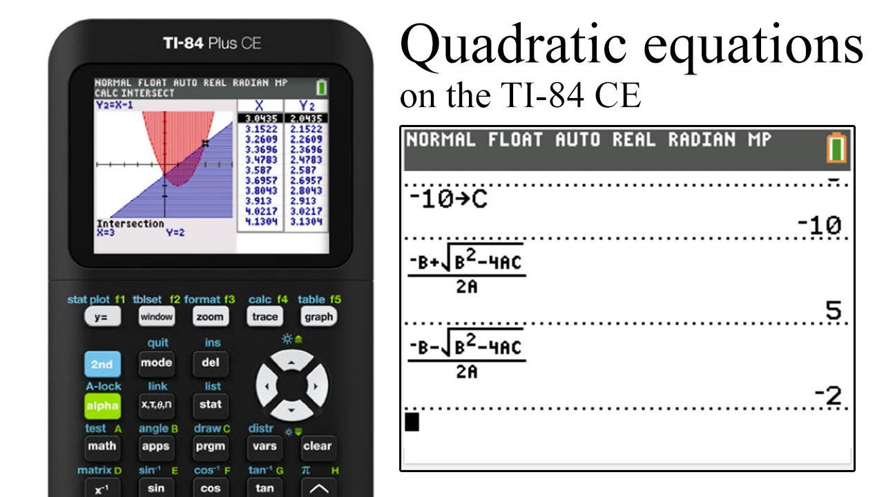 Solve A Quadratic Equation Using Ti84