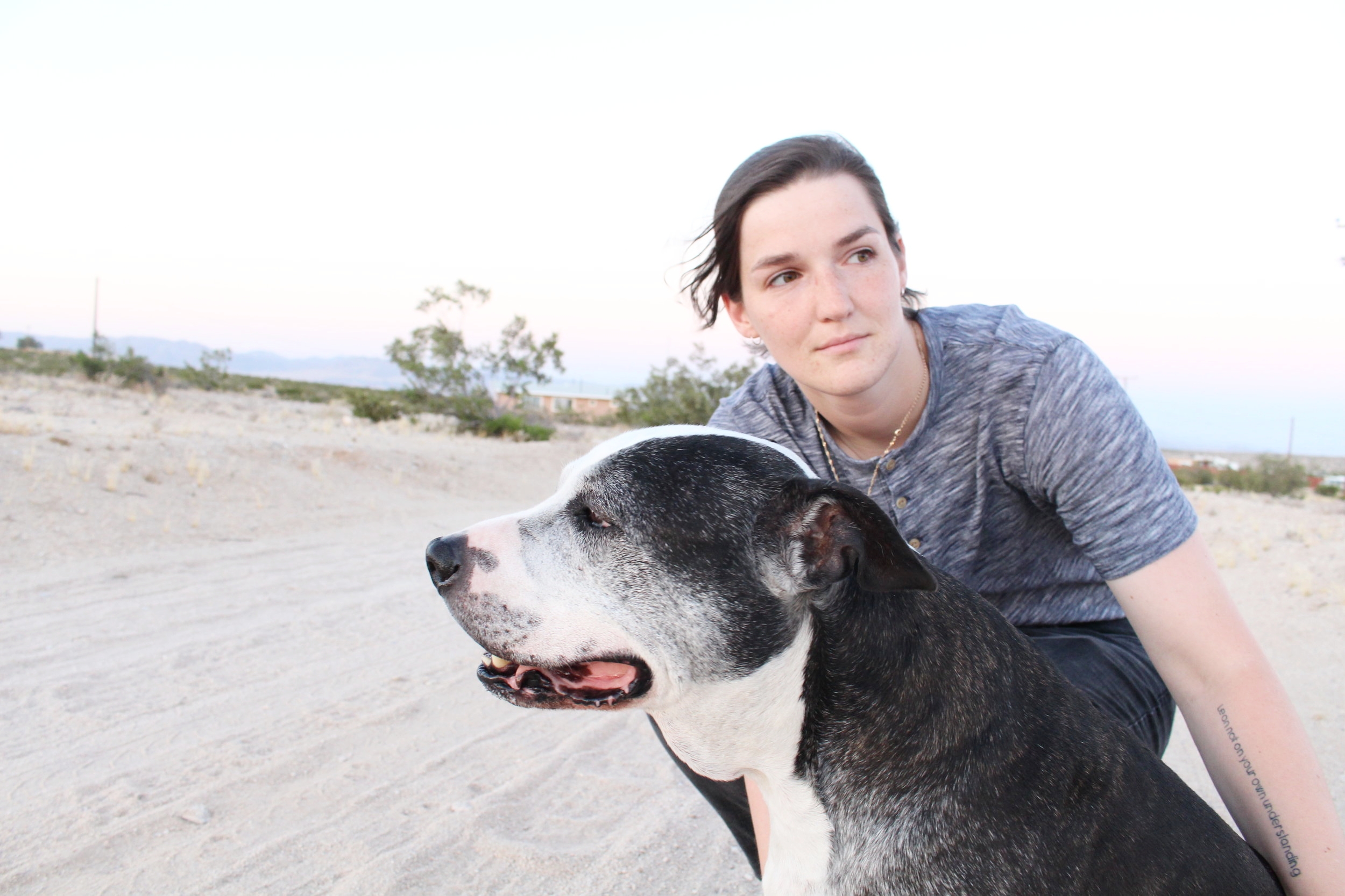 Woman stuck on a dog knot