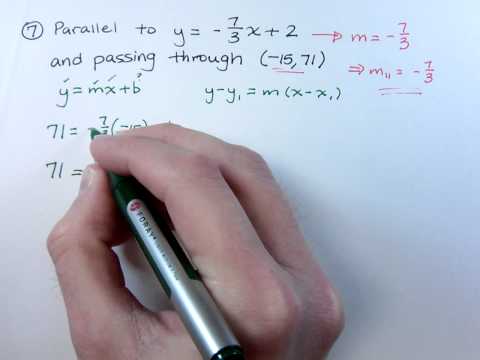 Writing Equations Of Parallel Lines Expii