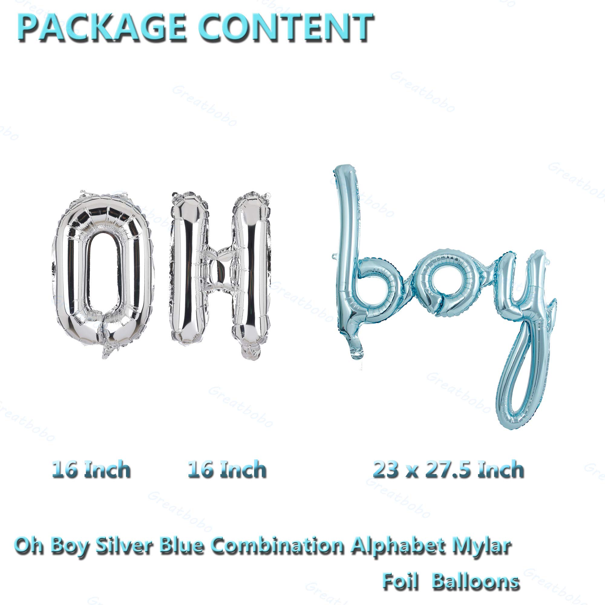 OH BOY Silver Blue ZS23 Combination Alphabet Mylar Foil Balloons Letter ...