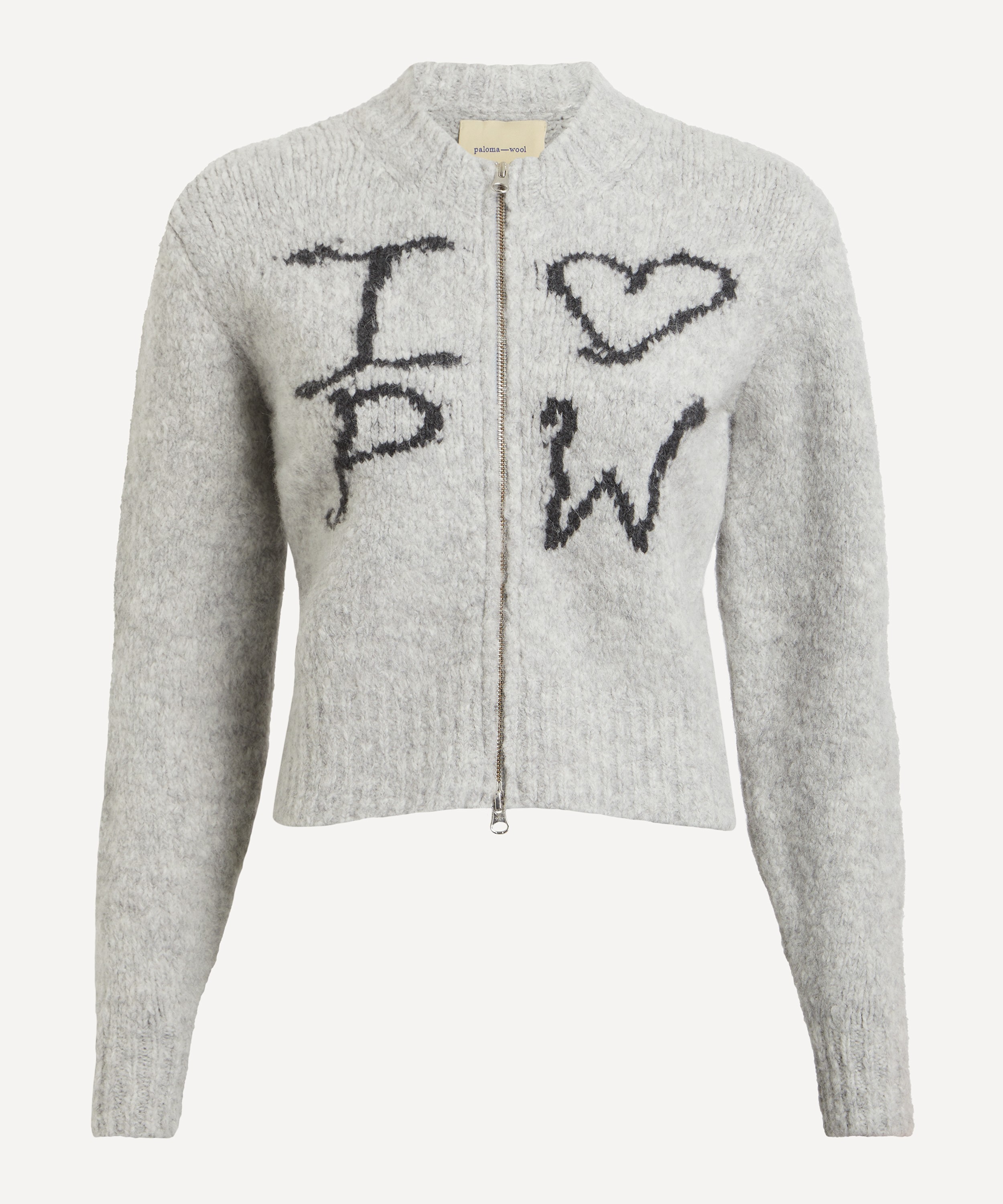 Paloma Wool - Crush Cropped Intarsia Knitted Cardigan