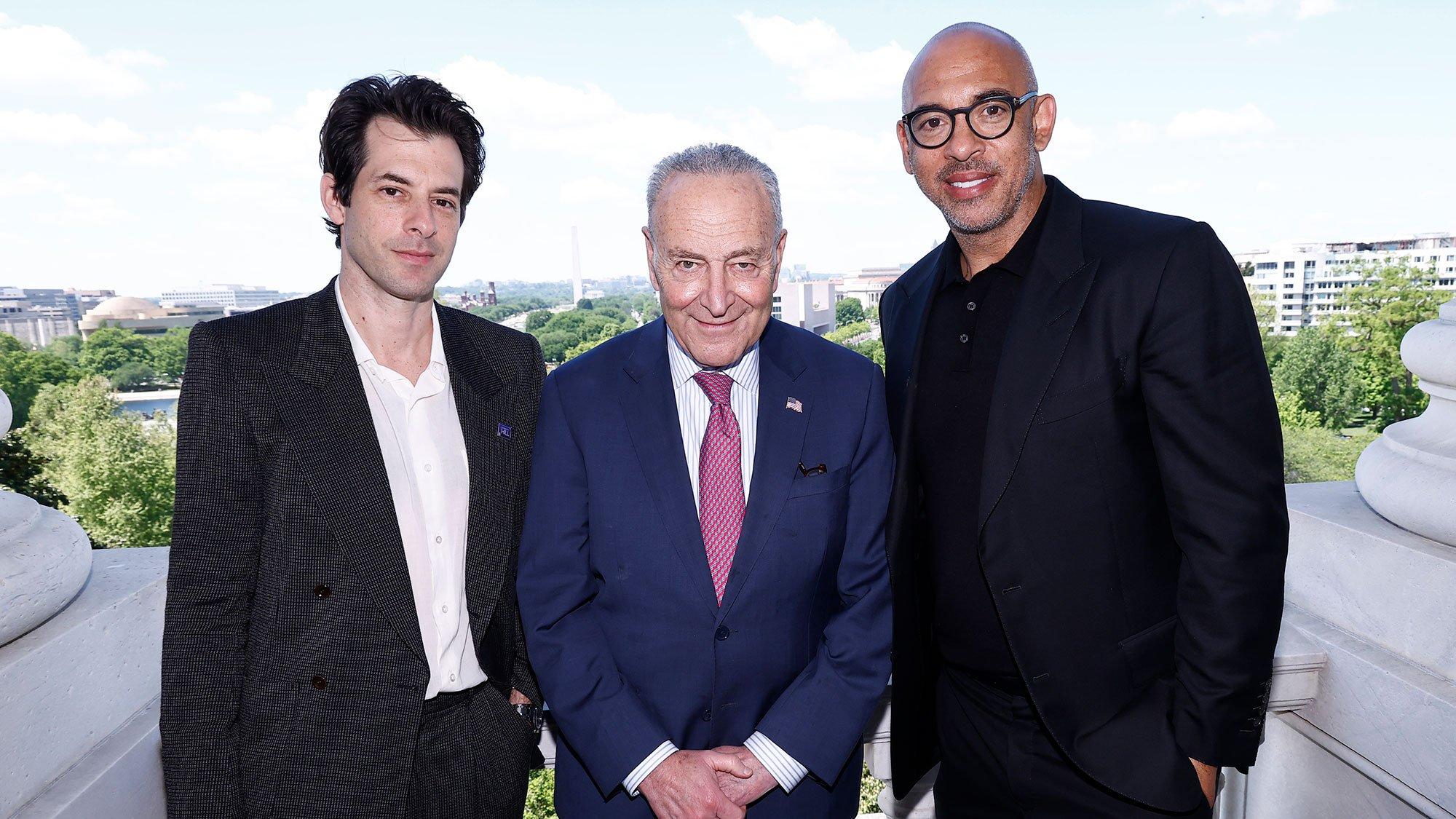 Mark Ronson, Chuck Schumer, Harvey Mason Jr. in Washington D.C.