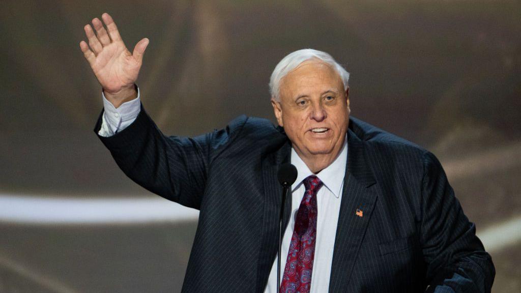 Jim Justice waving at the Republican convention