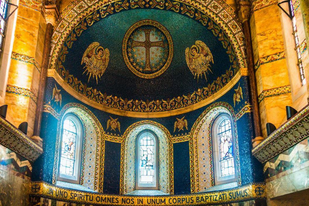 Ornately decorated Fitzrovia Chapel in central London