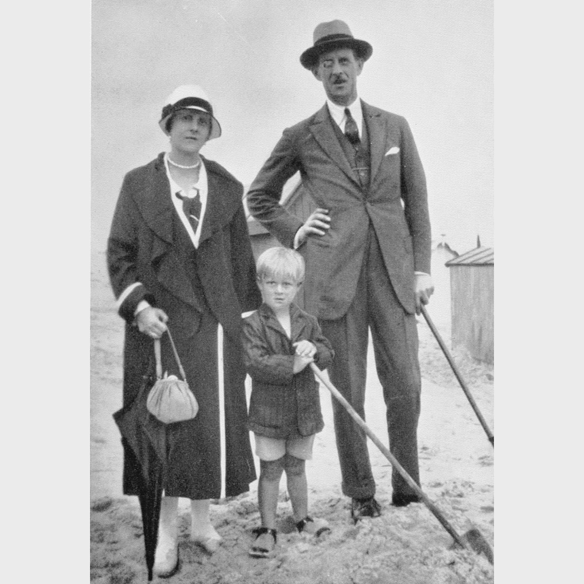 Prince Philip with his mother and father, circa 1925