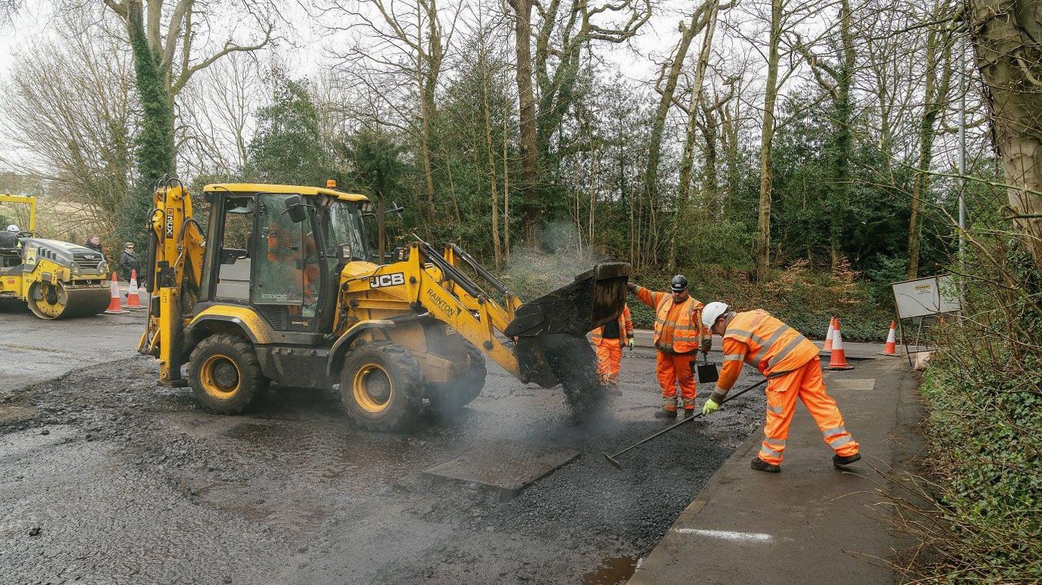 Road being resurfaced