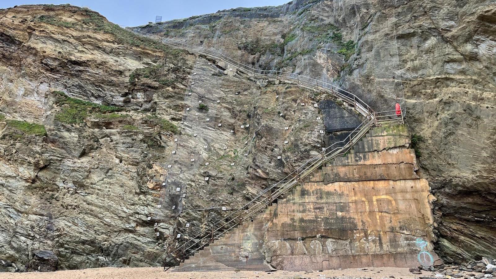 The steps at Whipsiderry beach